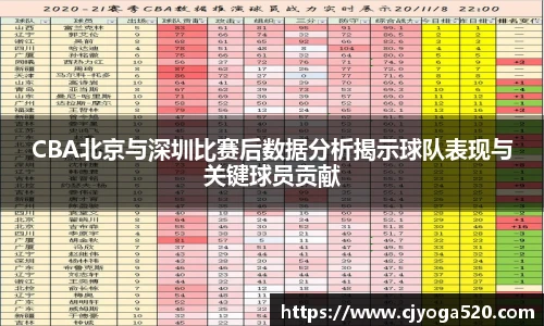 CBA北京与深圳比赛后数据分析揭示球队表现与关键球员贡献